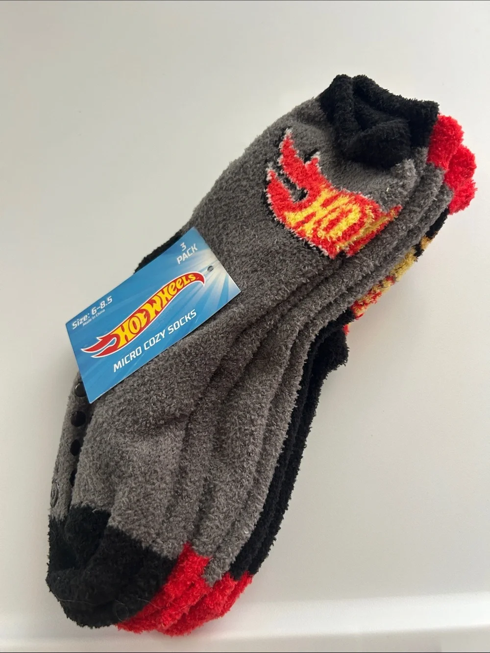Mattel Hot Wheels 3 pack Cozy Socks Toddler Boys size 6-8.5 NWT